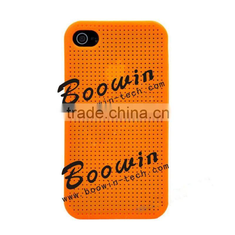 Orange mesh Soft TPU Gel Crystal Jelly Case Cover for apple iphone 4s
