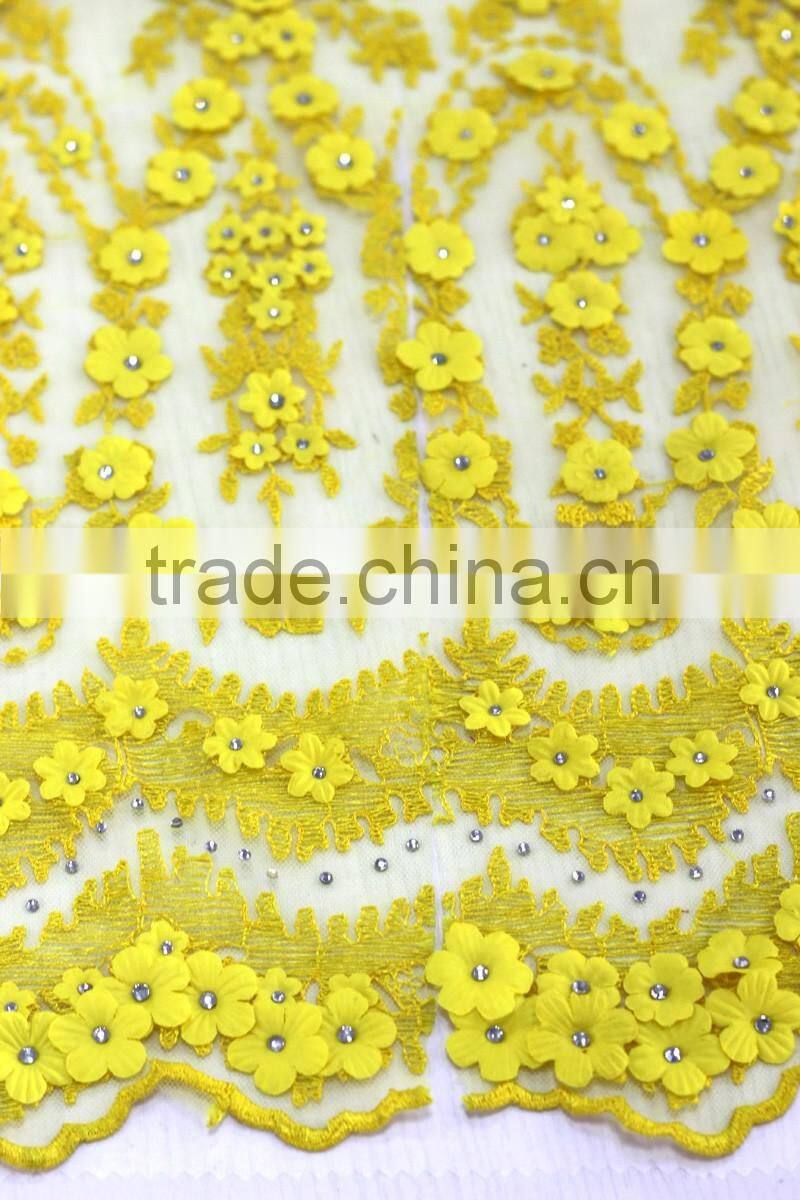The most beautiful design crochet lace fabric material for making dresses/Fancy fabric for party and fashion show