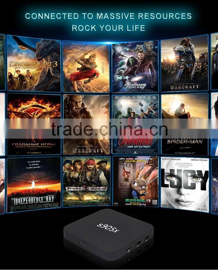 2016 Amlogic s905x A53 quad core 2g 8g Android 6.0 Marshmallow full hd 4k android tv box