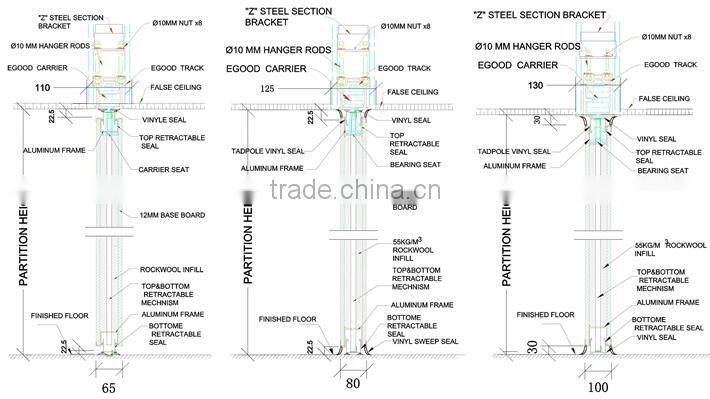 soundproof foldable room divider for dance studio