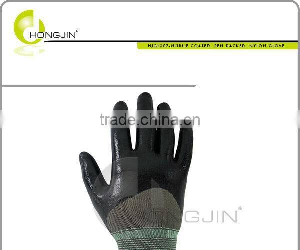 Nitrile Coated, open back, Nylon Glove