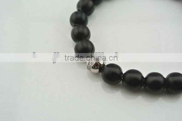 stylish black stainless steel rosary bracelet