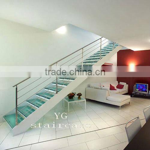 Straight glass stairway 9004-17