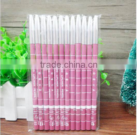 Newest Fashoin Korea Waterproof Long Lasting Makeup Wooden Lip Liner Pencil Lipliner 28 colors