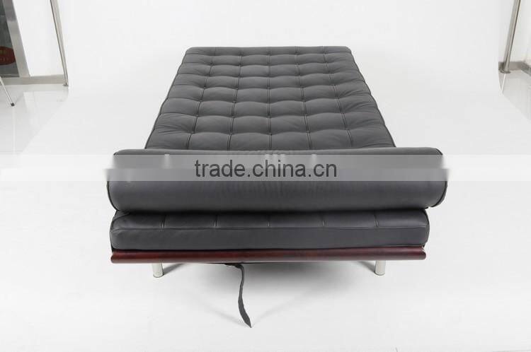 Buy 2016 luxury replica leather black mies van der rohe barcelona daybed