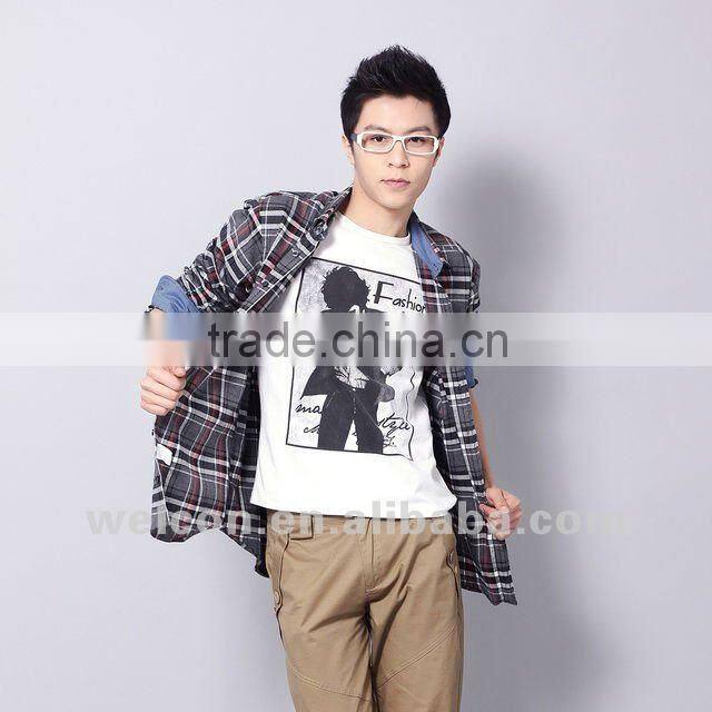 New 100% cotton chambray long sleeve famous brand name design fashion men's casual shirts