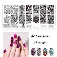 2016 Factory outlets Nail Art Stamping Plates DIY NEW Stainless Steel Handle Flower Stencils Templates for Nails Polish