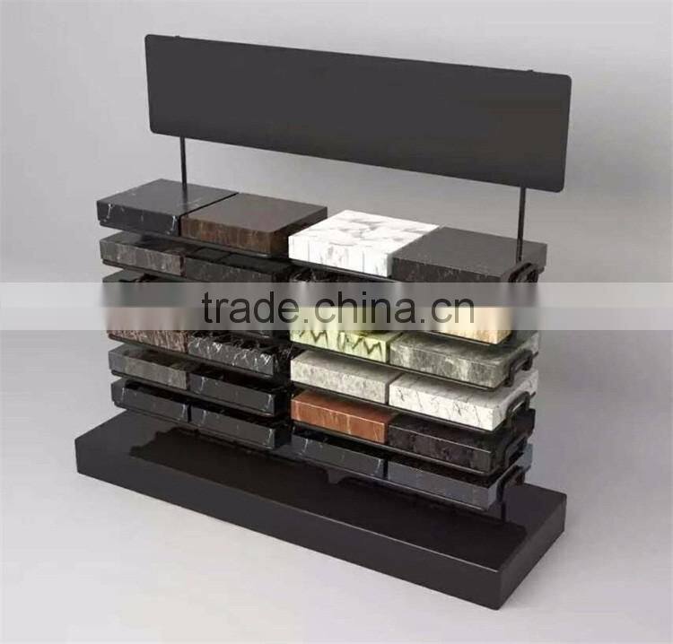 Black Powder Coating Granite/Tile Display Shelves