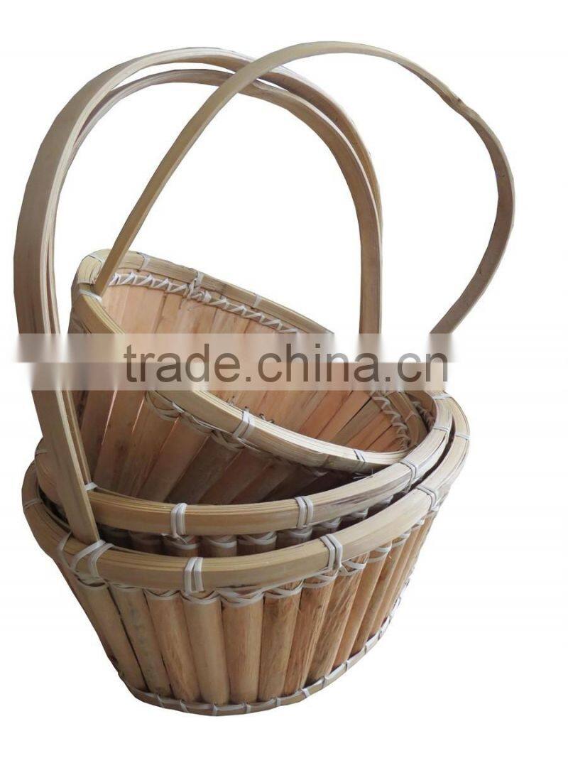 New style oval wood natural basket with handle