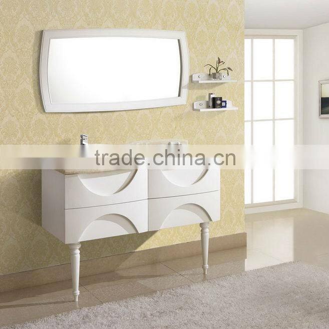 Hand Made Solid Wood Marble Counter Bathroom Cabinet