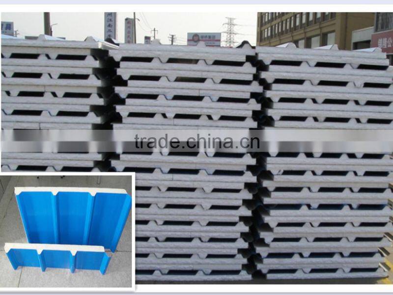 eps sandwich panel for prefab house,polyurethane sandwich panel, Heat presevation pu sandwich panel