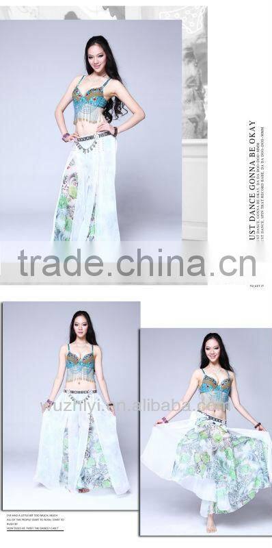 High Fashion Czech Diamonds Belly Dance Skirt Pants Silk Belly Dance Skirts Dresses QC2131