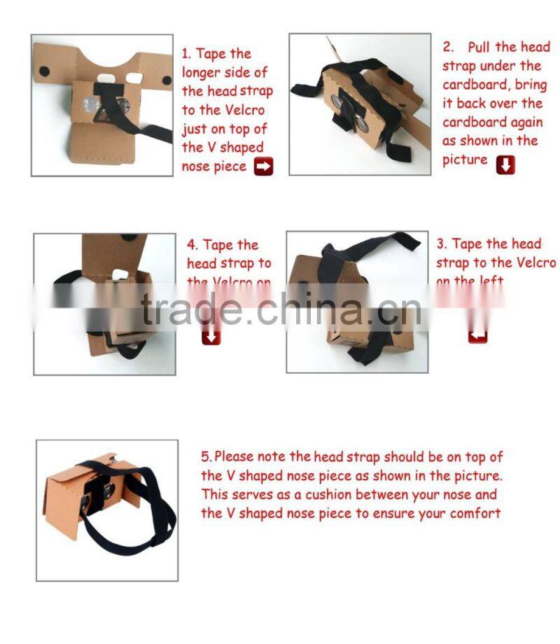 the newest Cardboard V2, Version 2 or V2.0 3D VR Virtual Reality Glasses, Nose pad, NFC for cell phone smart phone