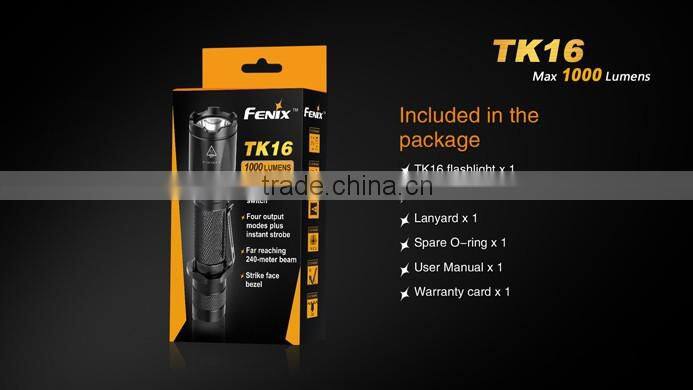 in stock Fenix TK16 flashlight1000 lumens with Tail mode switch four brightness modes flashlight torch