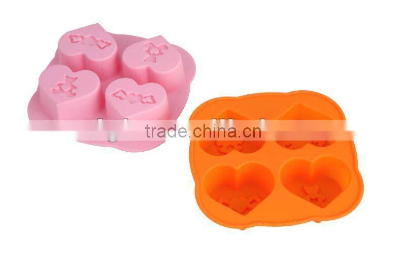 4cups silicone Animal Jelly mould