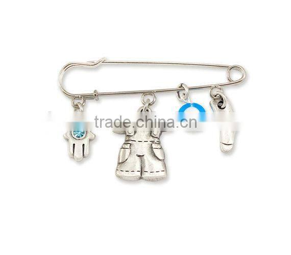 Baby Girl Newborn Gift carriage pin My Princess Hamsa Evil Eye Protect Gemstone crystal Jewelry