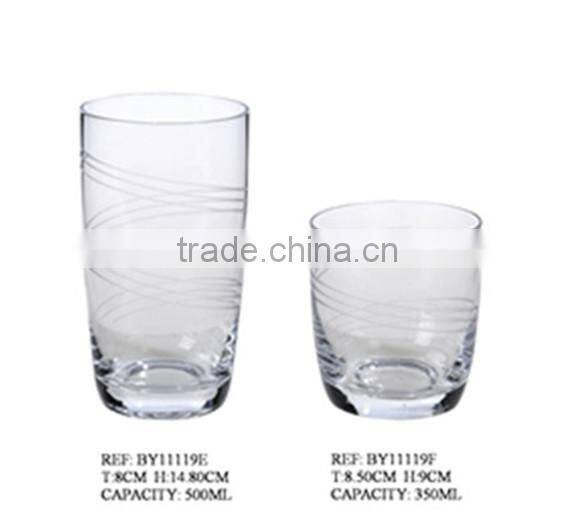 500ml clear glass water tumbler