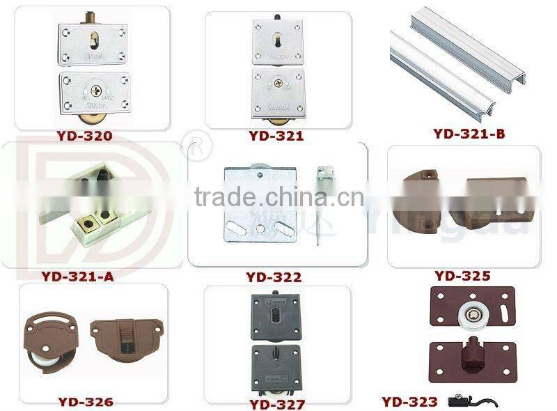 Black heavy lift wardrobe sliding door fitting Max 60KG/sliding wheel