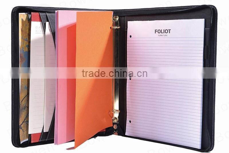 Fashionable hot selling new design padfolio with ring binder