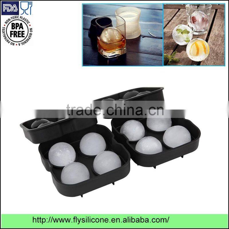 OEM factory price novelty silicone ice sphere mold with 4*6.5cm ball capacity