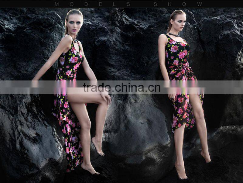 Balneaire Queen 2016 new arrival women floral print beach cover ups