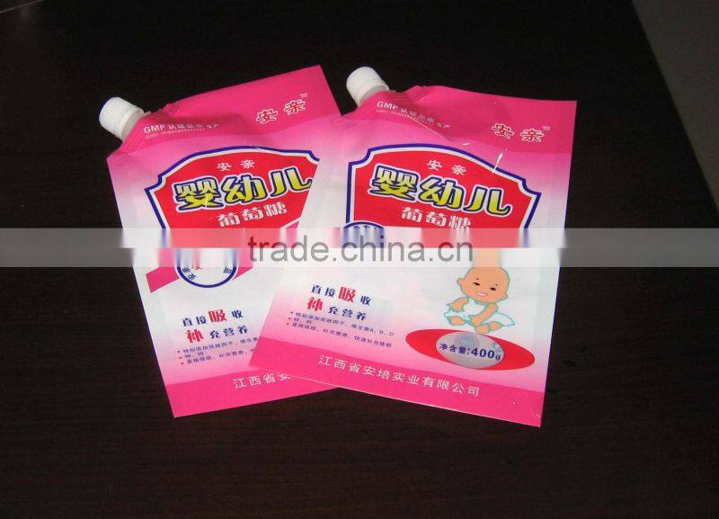 plastic nozzle spouted bag/ self-standing spouted pouch