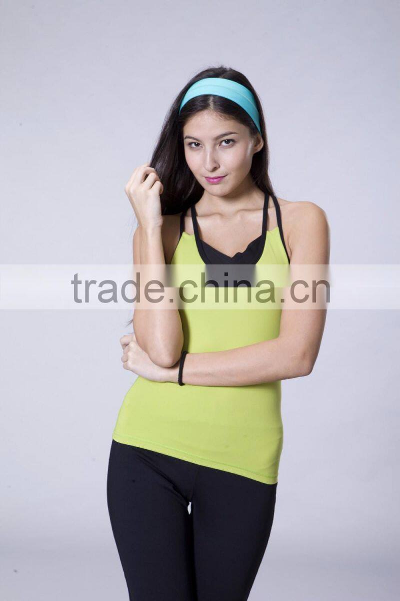 Sexy Slim Fit Quick Dry Spandex Nylon Women Workout Fitness Yoga Tank Top