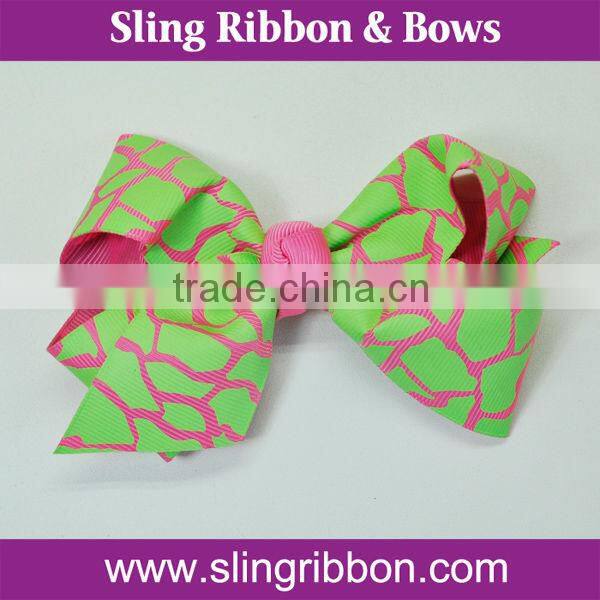 Flower Floral Print Grosgrain Ribbon Hair Tie Hair Clip