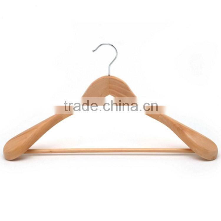 Customed logo natural Wooden Hanger For Clothes