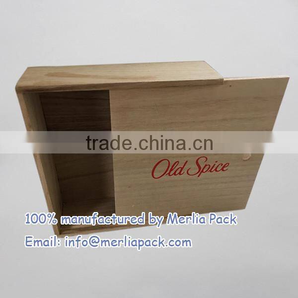 NEW MEDIUM SLIDE TOP WOOD STORAGE BOX SLIDING UNFINISHED PINE WOOD BOX 10''X8''X3''