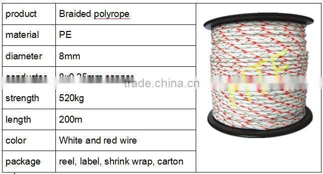 Horse management equipment electric braided polyrope
