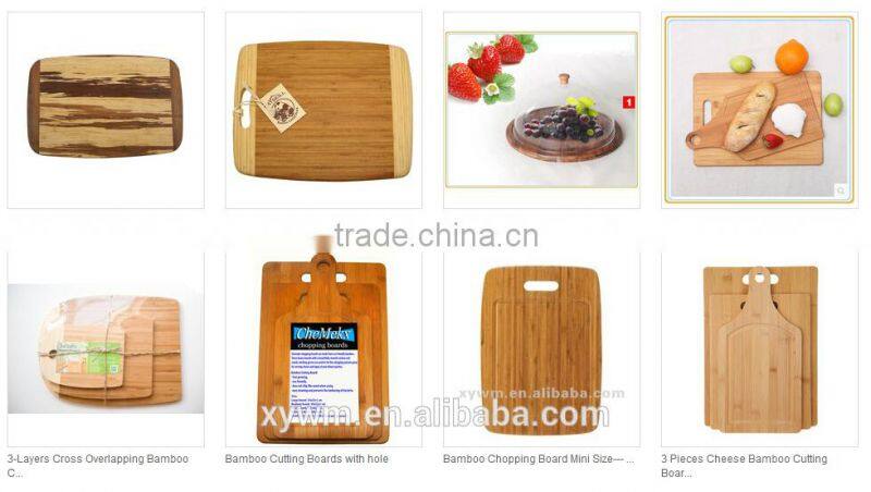 Family Custom Color Painting Round Bamboo Wooden Tray Charger Plate