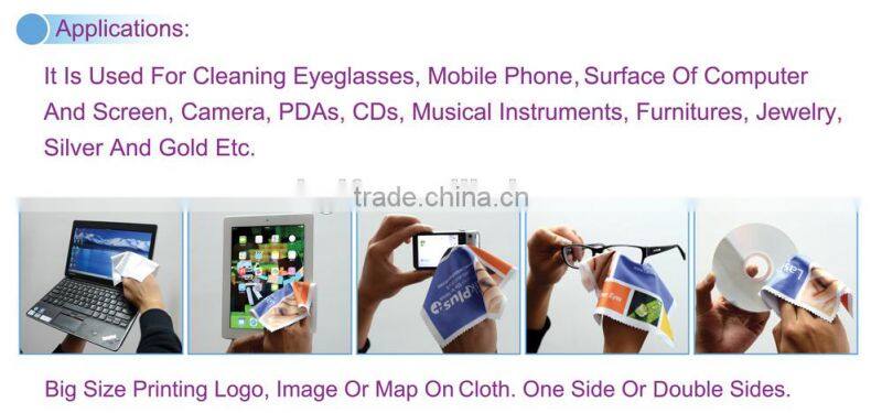 Individual package full colour print silver lens polishing cloth