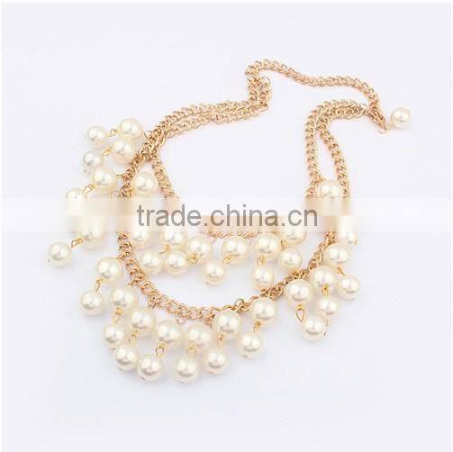 Hot Selling White Pearl Choker Vintage Pendant Statement Necklace Women Necklaces & Pendants Fashion Necklaces for Women 2014