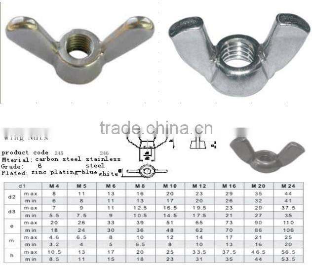DIN315 wing nut with CR3 zinc plated