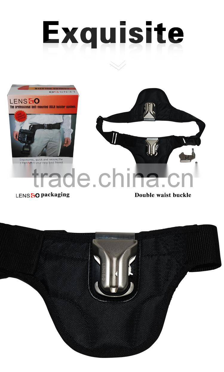 Camera belt holster waist double belt mount button buckle for DSLR camera