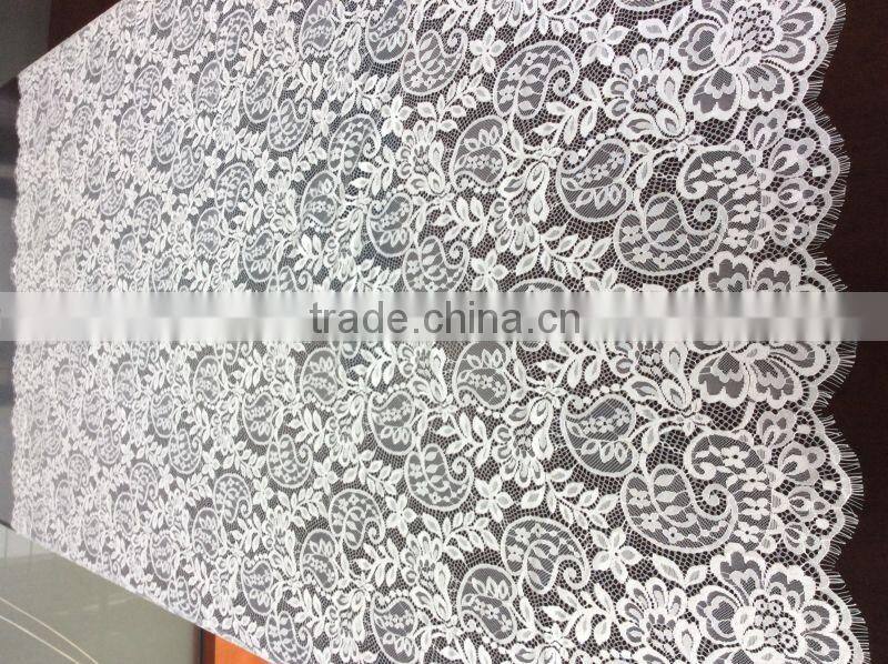 white quipure eyelash lace fabric for girl dress