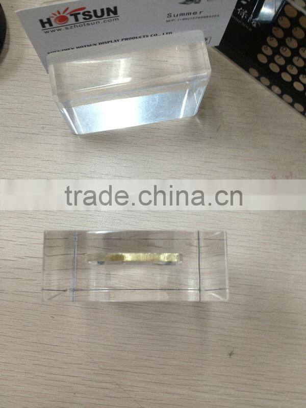 hot sales clear polyester resin paperweight with coin inside