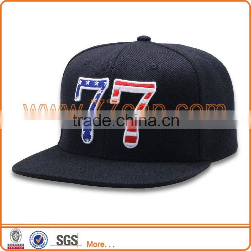 New Arrival Custom Multicolor 3D Puff Embroidery Snapback Black