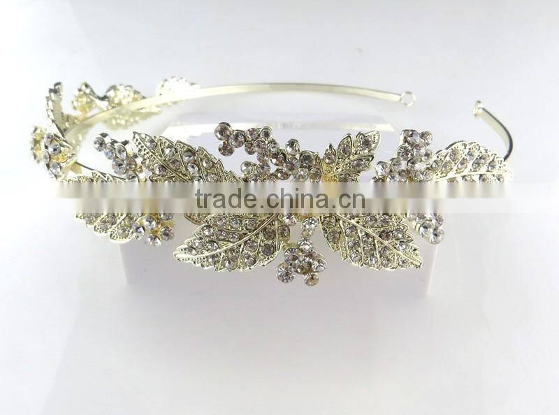 Elegant fashion flower leaf tiara