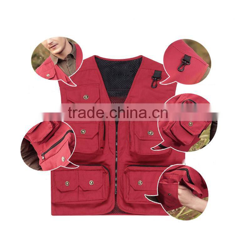 OEM Highest quality Multi Pocket sleeveless photographer vest jacket