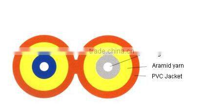 GJFJBV single mode indoor 2 core duplex optical fiber cable made in China