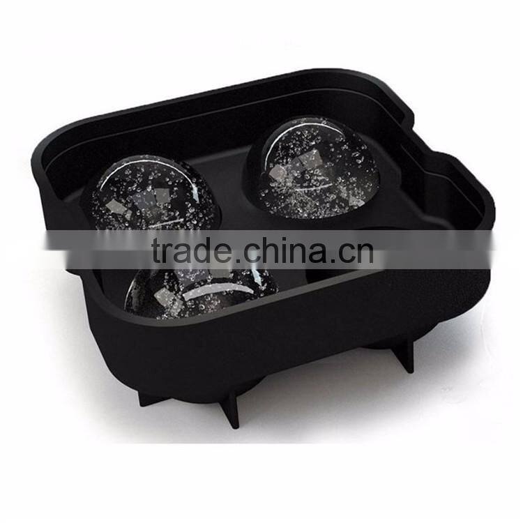 Hot Selling 4 Grids Ice Cooler Ball Maker Custom Silicone Ice Mold