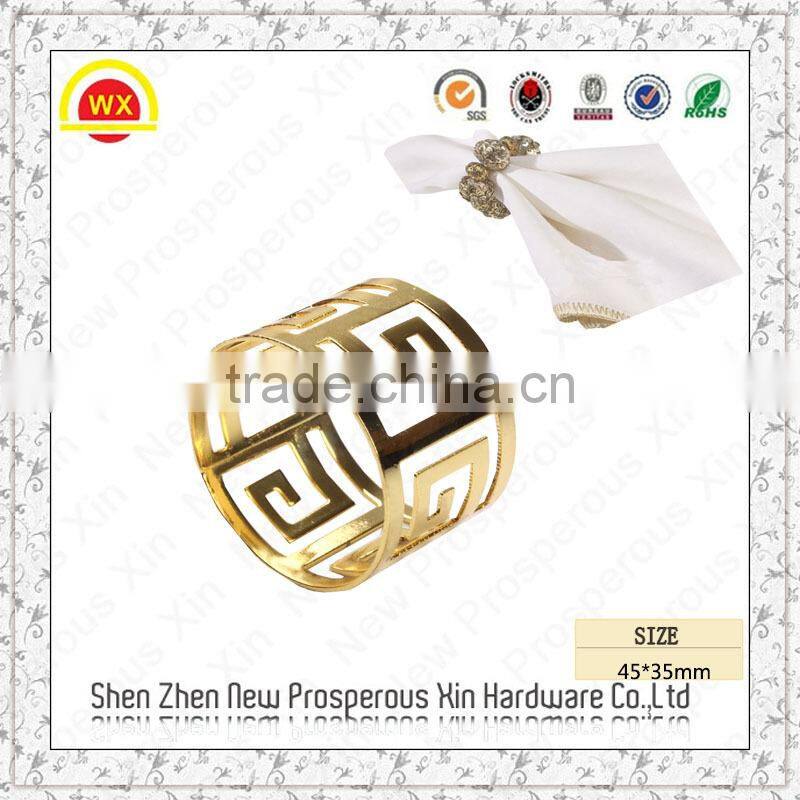 Hot sale customize engraved rose gold napkin ring