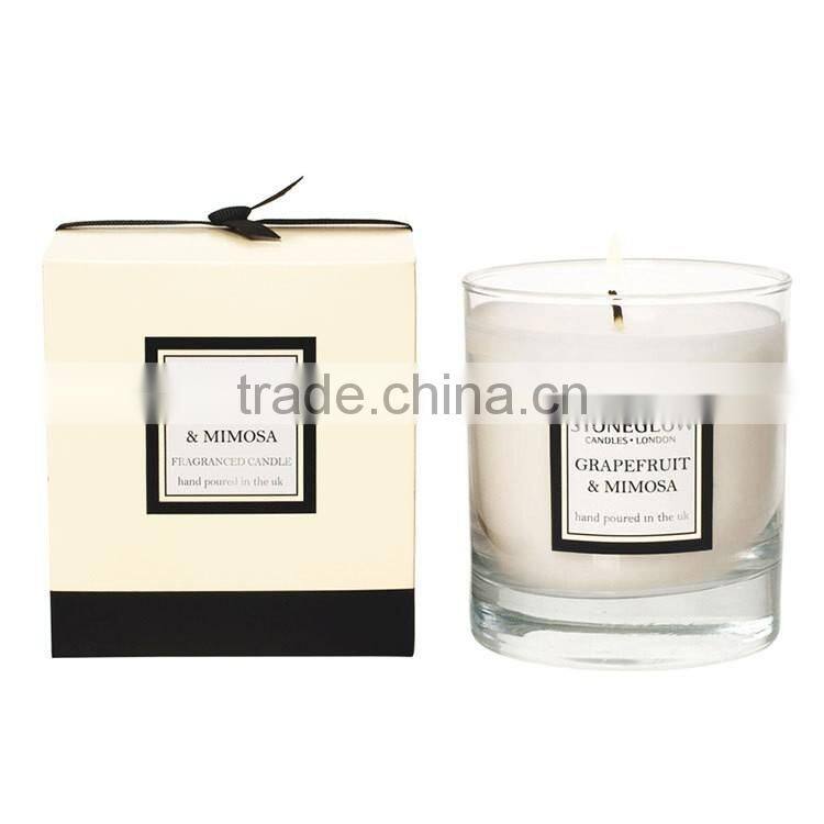 customized 100% natural soy wax candle in glass jar , scented candle,natural essence candle