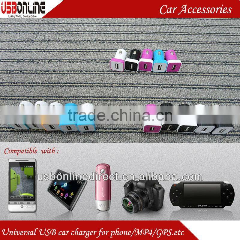 Colorful mini USB Car Charger for Samsung S4 Sony xperia z HTC one phone