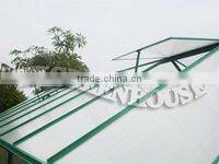 New-style polycarbonate sheet greenhouse with green powder coated HX65214G