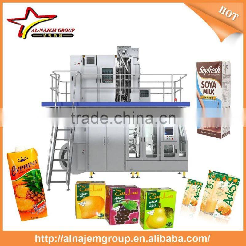 Automatic juice aseptic carton gable top filling capping and labeling machine/aseptic filling machine for fruit/milk