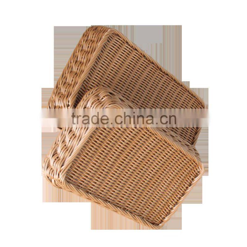 Popular PE plastic woven basket for bathroom storage product