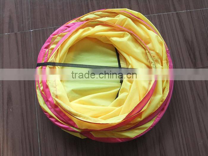 Yellow OEM Playing Cat Folding Tunnel Outdoor Pet Tunnel Cat Tunnel